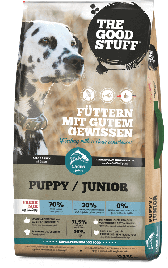 The-Goodstuff-Trockenfutter-Lachs-Junior-Puppy-12,5kg