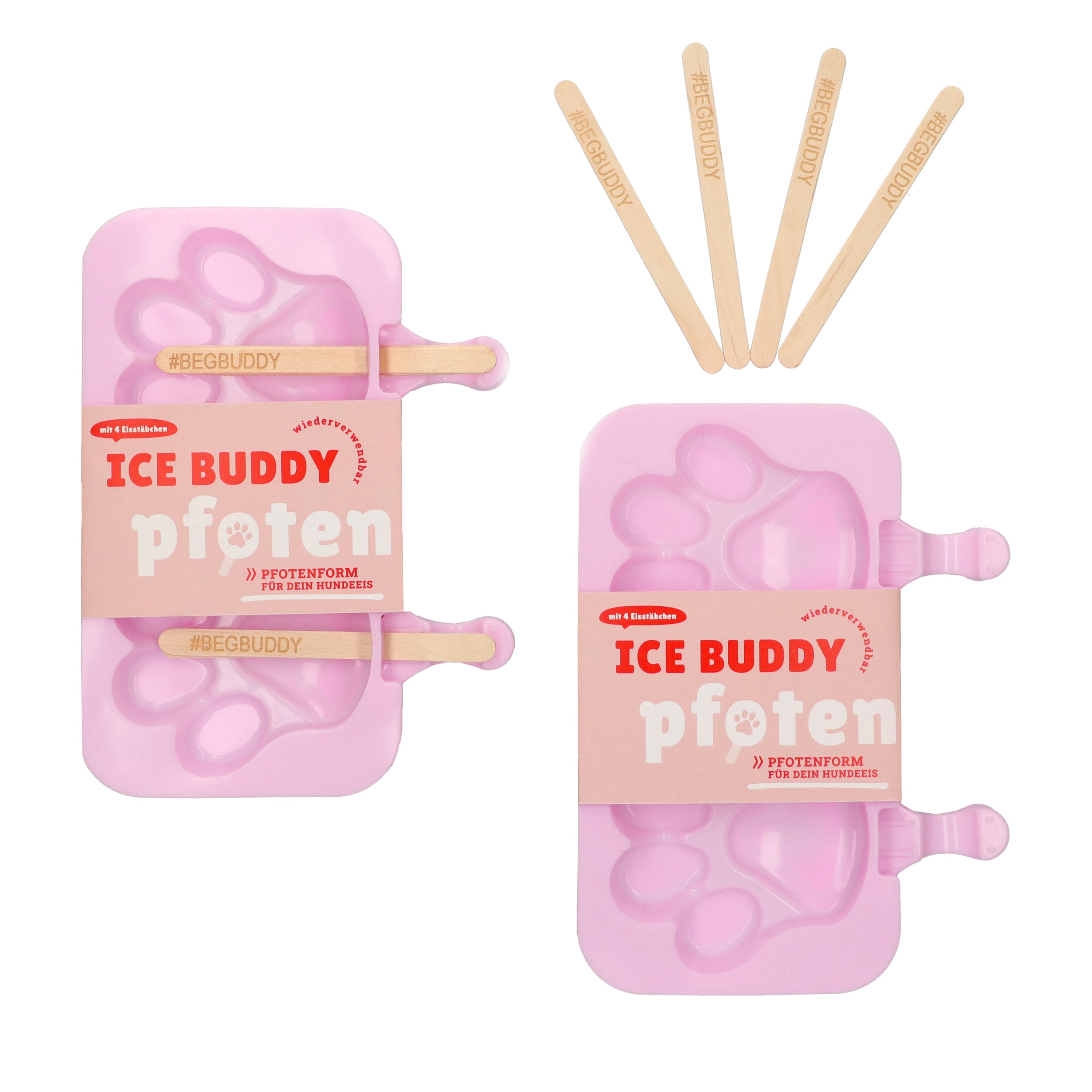 ICE-BUDDY-Pfotenform-Silikon-Hundeeis-2er