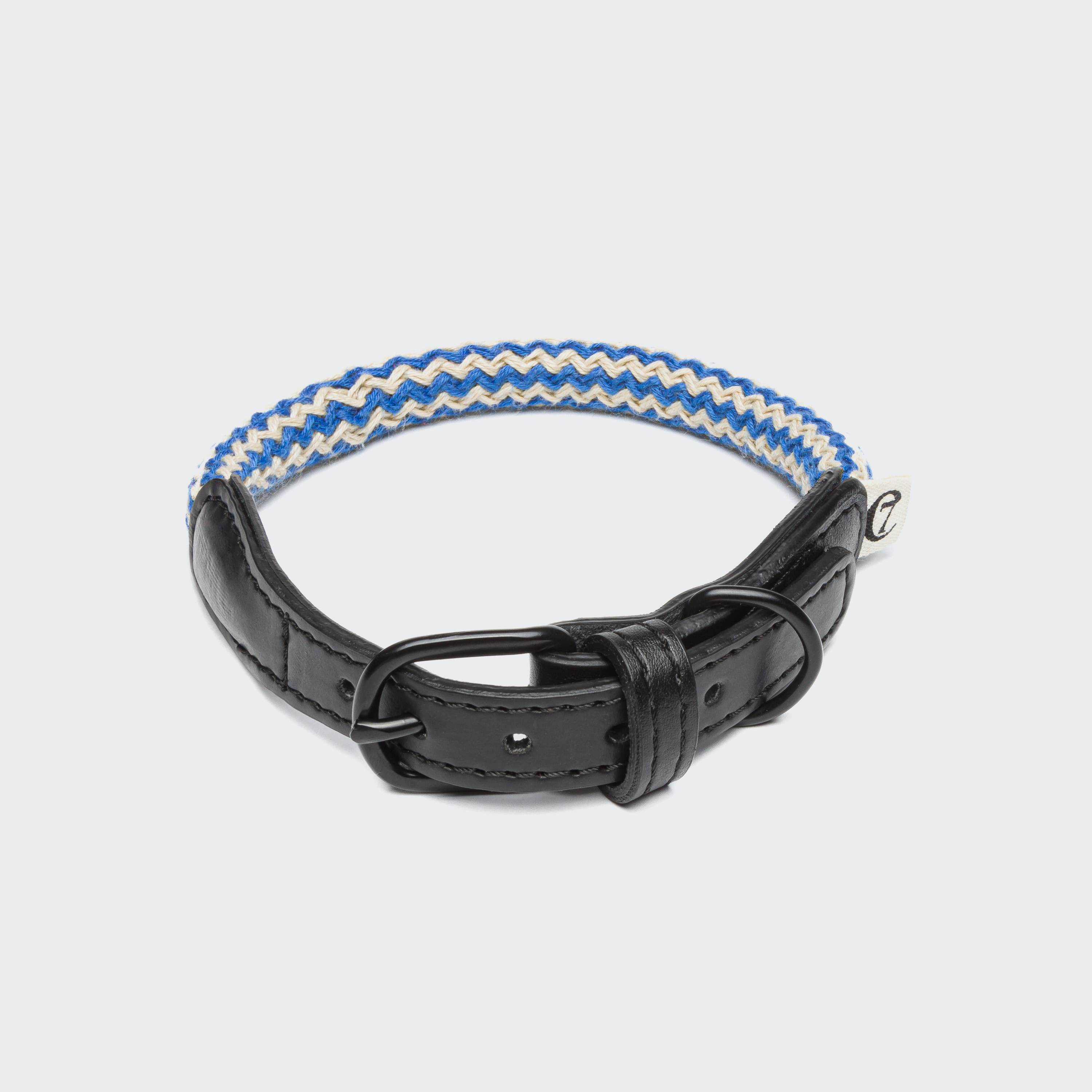 Cloud7-Hundehalsband-Mauerpark-Zickzack-Blau