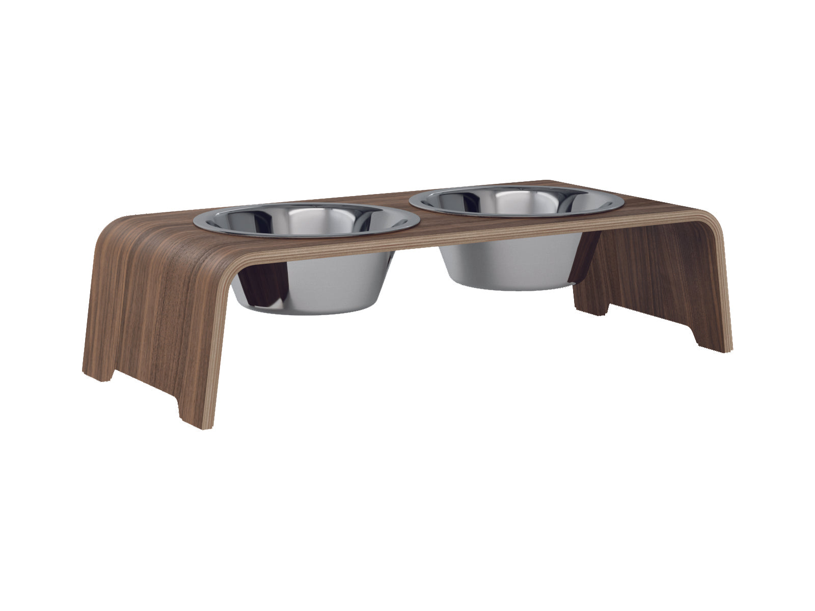 dogBar-Napfständer-Nussbaum-Edelstahl-Medium-Small