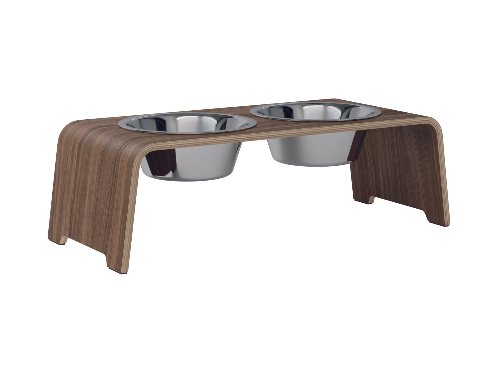 dogBar-Napfständer-Nussbaum-Edelstahl-M-Medium