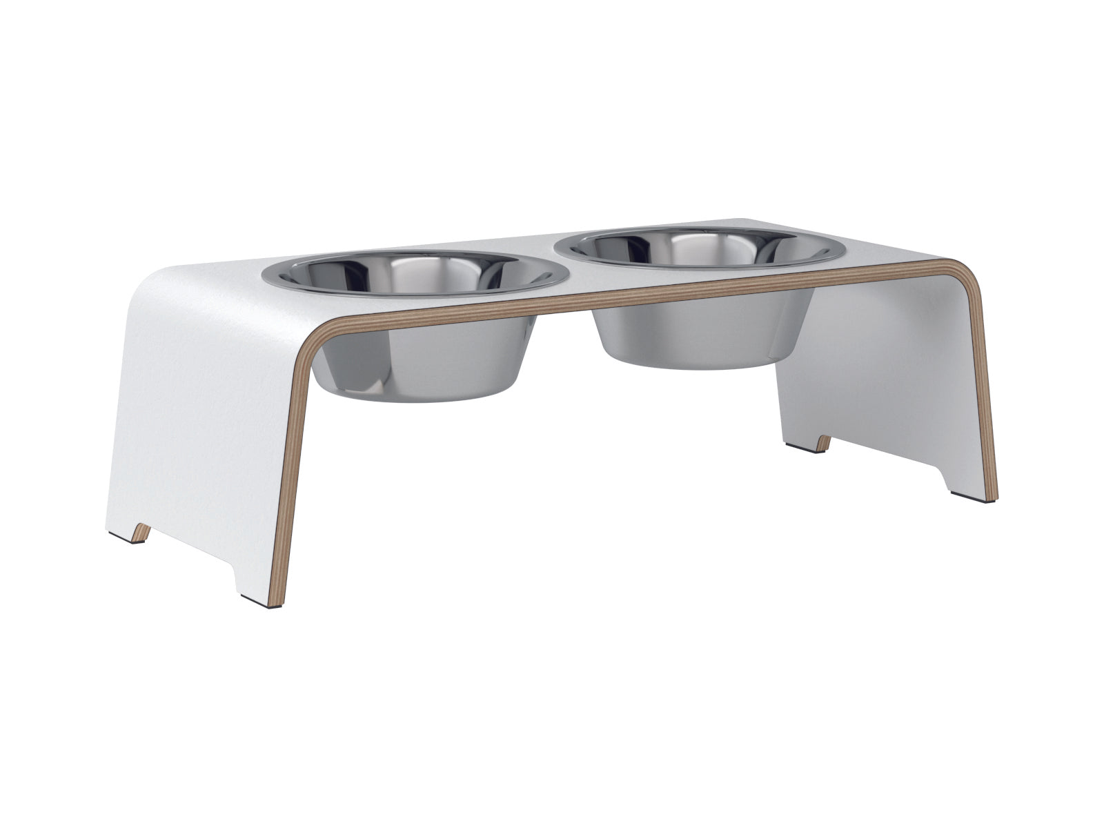 dogBar-Napfständer-Weiß-Edelstahl-M
