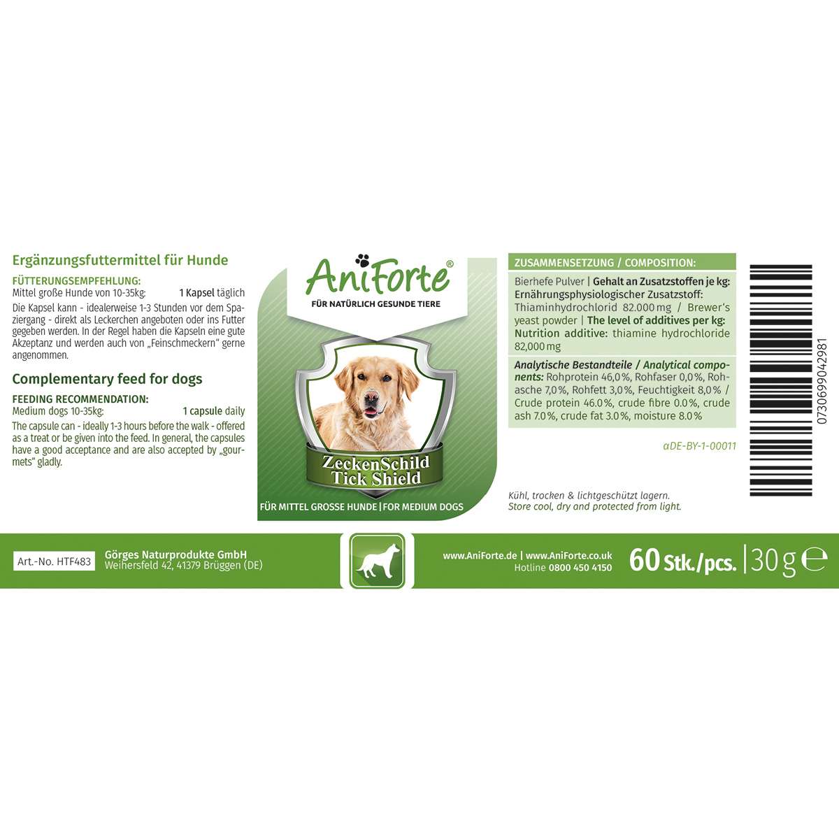 ZeckenSchild Kapseln für mittelgroße Hunde 10-35 kg